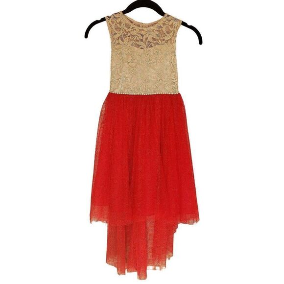 Girls Formal Dress Red Hi Low Pageant Ball Gown Size 6X NWOT - Picture 4 of 8